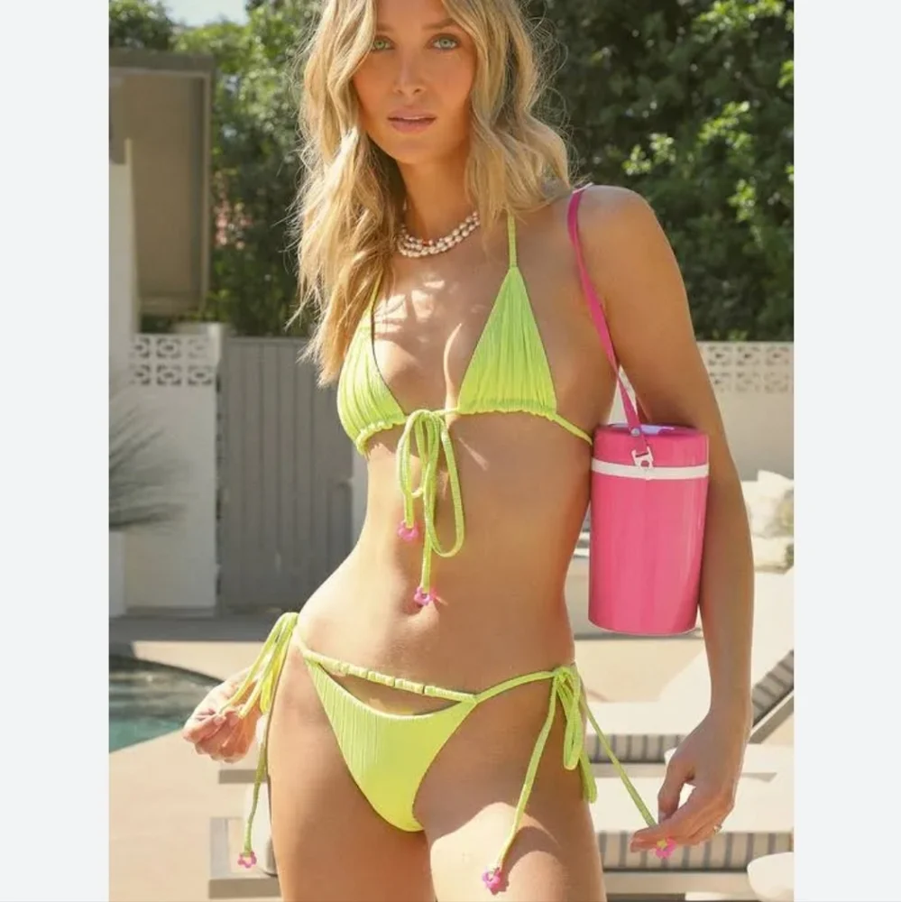 New!Frankie's Bikinis Keira Plisse Side-tie Bikini‎ Bottom